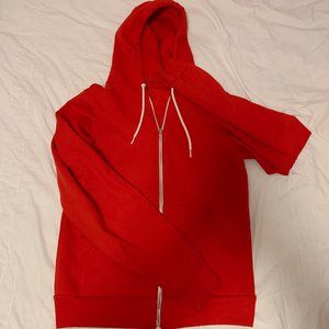 American Apparel red hooded zip up jacket size s
